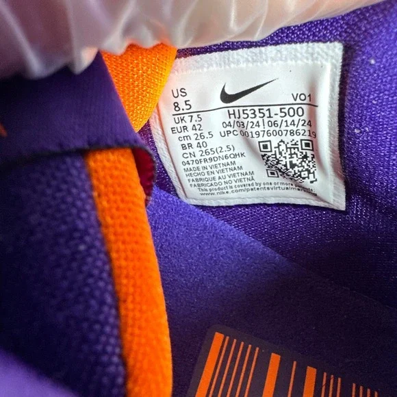 Nike Book 1 Sunset Purple Shoes Mens Size 8.5 HJ5351-500 - Picture 8 of 9